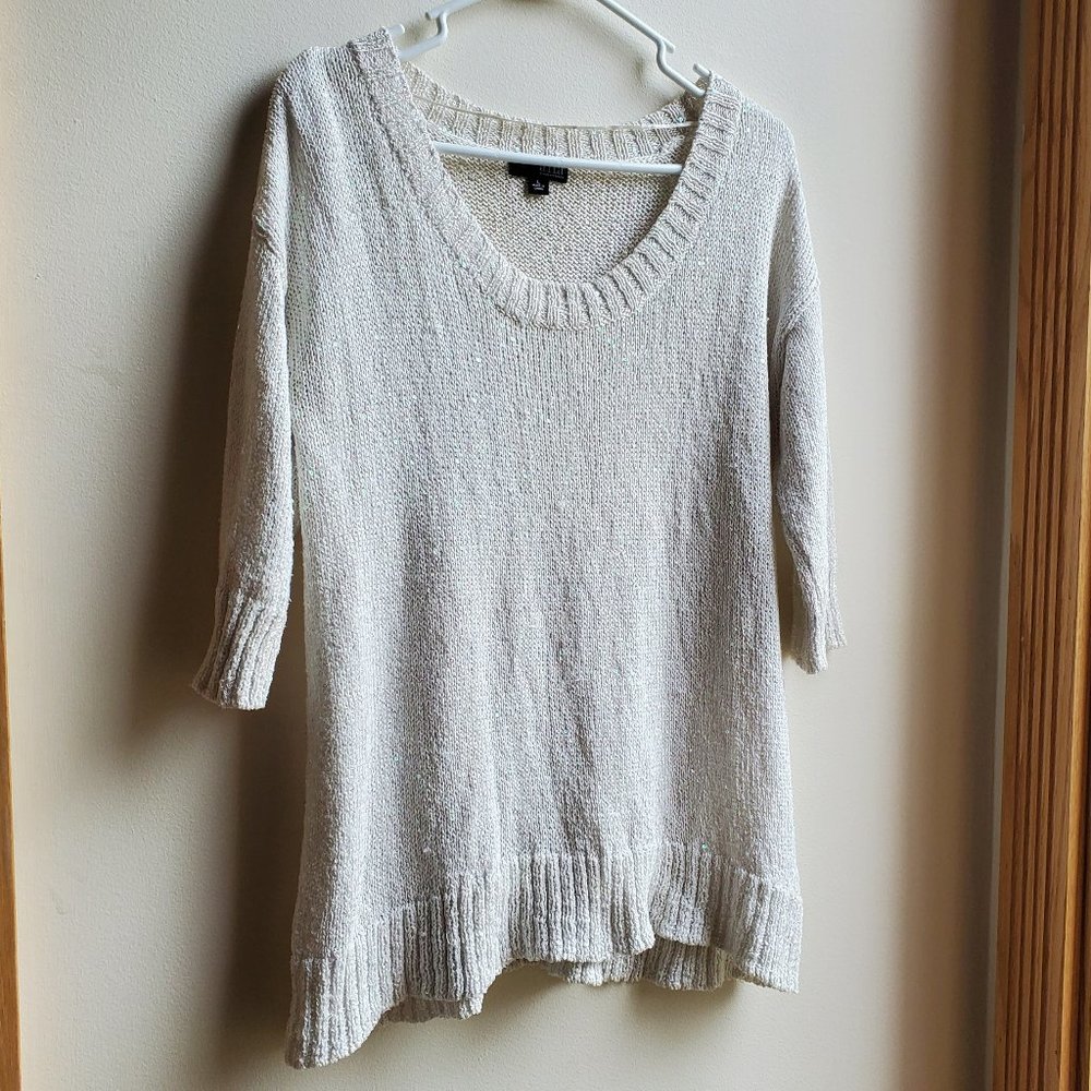 a.n.a. Sequin Scoop Neck Sweater Size Large